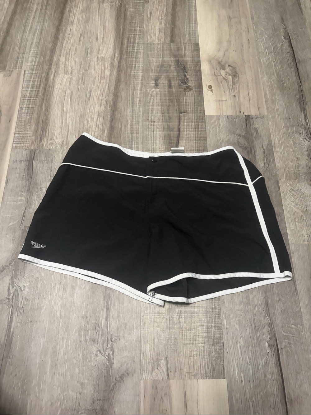Speedo Black Swim Shorts with White Trim